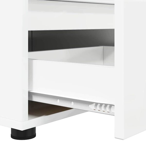 VidaXL TV szekrény fiókkal Magas Fényű Fehér 100 x 48 x 43 cm Faanyag
