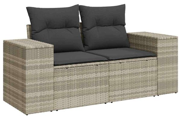 VidaXL 11 részes világosszürke polyrattan kerti ülőgarnitúra párnákkal