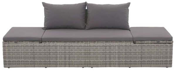 VidaXL Polyrattan Napozóágy - Szürke - 195x60 cm