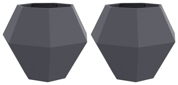 VidaXL Növénytartó 2 pcs Antracit 100 x 100 x 80 cm Acél