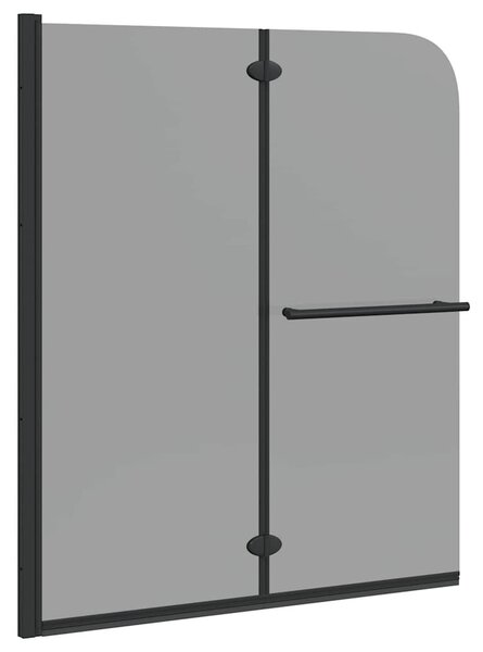 VidaXL Zuhanybeépítés Fekete 120 x 140 cm ESG üveg és alumínium