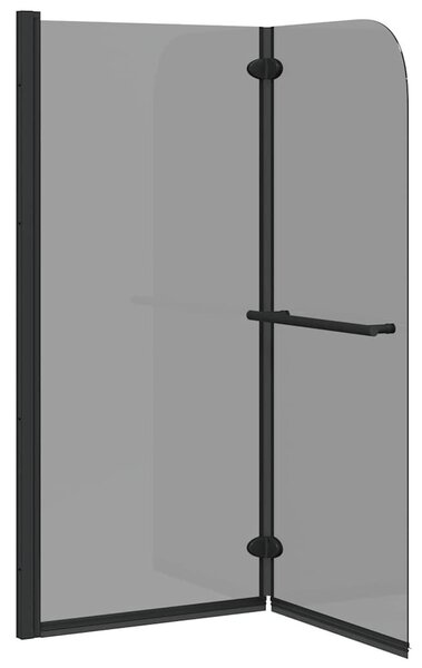 VidaXL Zuhanybeépítés Fekete 120 x 140 cm ESG üveg és alumínium
