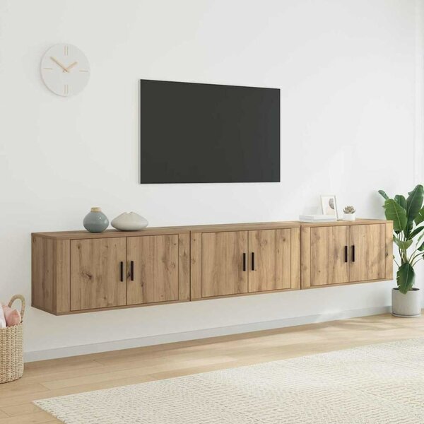 VidaXL Fali TV szekrény szett 3 pcs Artisan tölgy 80 x 34,5 x 40 cm