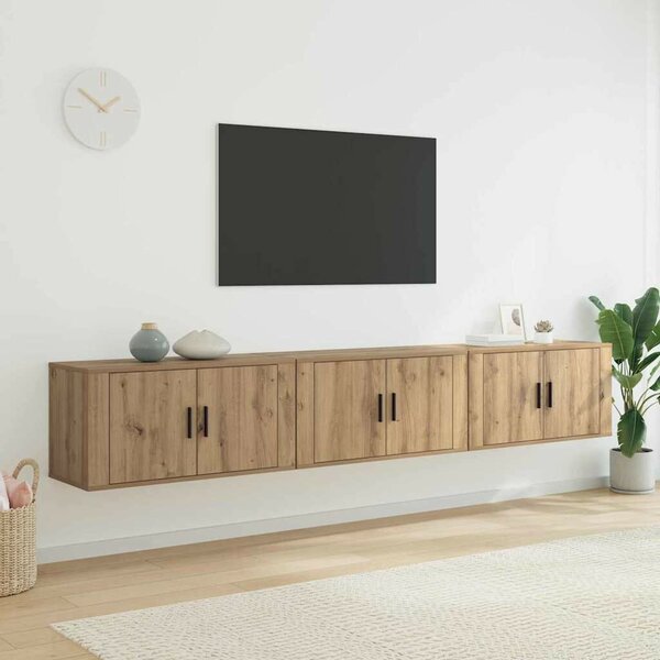 VidaXL Fali TV szekrény szett 3 pcs Artisan tölgy 80 x 34,5 x 40 cm