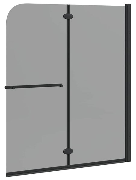 VidaXL Zuhanybeépítés Fekete 120 x 140 cm ESG üveg és alumínium