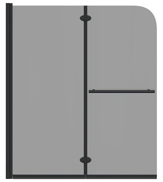 VidaXL Zuhanybeépítés Fekete 120 x 140 cm ESG üveg és alumínium