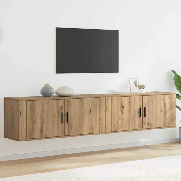 VidaXL Fali TV szekrény szett 2 pcs Artisan tölgy 100 x 34,5 x 40 cm