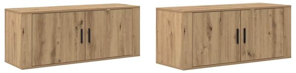 VidaXL Fali TV szekrény szett 2 pcs Artisan tölgy 100 x 34,5 x 40 cm