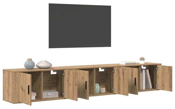 VidaXL Fali TV szekrény szett 3 pcs Artisan tölgy 80 x 34,5 x 40 cm