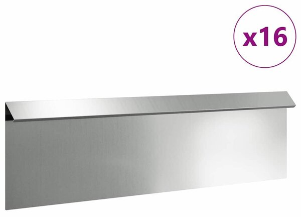VidaXL Csiga kerítés 16 db 100 x 3,5 x 25 cm Horganyzott Acél Ezüst