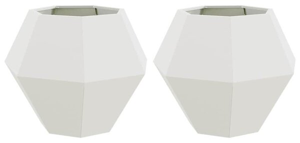 VidaXL Növénytartó 2 pcs Fehér 75 x 75 x 60 cm Acél