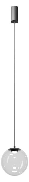 IRIDES függülámpa, 20 cm, matt fekete, átlátszó, 3000K