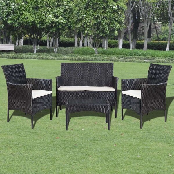 VidaXL Polyrattan Kerti Bútorszett - 4 részes