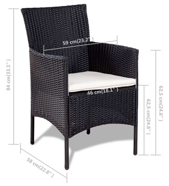 VidaXL Polyrattan Kerti Bútorszett - 4 részes