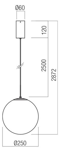 IRIDES függülámpa, 25 cm, matt fekete, kávé szín