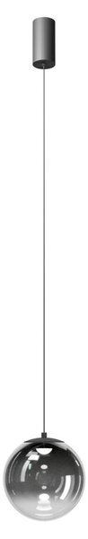 IRIDES függülámpa, 20 cm, matt fekete, füst szín, 3000K
