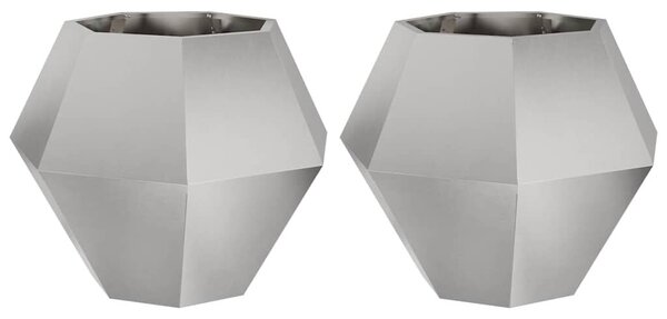 VidaXL Növénytartó 2 pcs Ezüst 75 x 75 x 60 cm Rozsdamentes acél