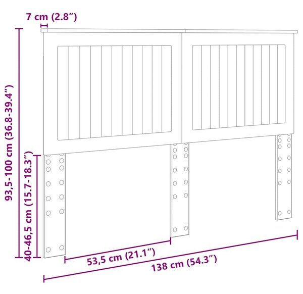 VidaXL Fejtámla fejtámlával Fényes Fehér 135 cm Faanyag