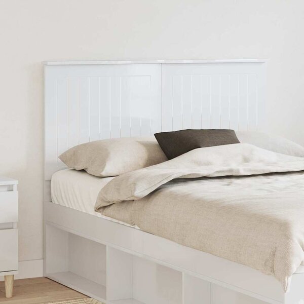 VidaXL Fejtámla fejtámlával Fényes Fehér 135 cm Faanyag