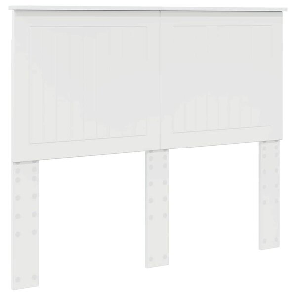 VidaXL Fejtámla fejtámlával Fényes Fehér 135 cm Faanyag