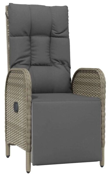 VidaXL 9 részes szürke polyrattan kerti étkezőgarnitúra párnával