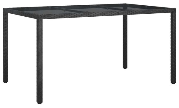 VidaXL Kerti Étkezőgarnitúra - 5 részes - Fekete Polyrattan