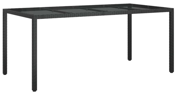 VidaXL Kerti Étkezőgarnitúra - 9 részes - Fekete Polyrattan