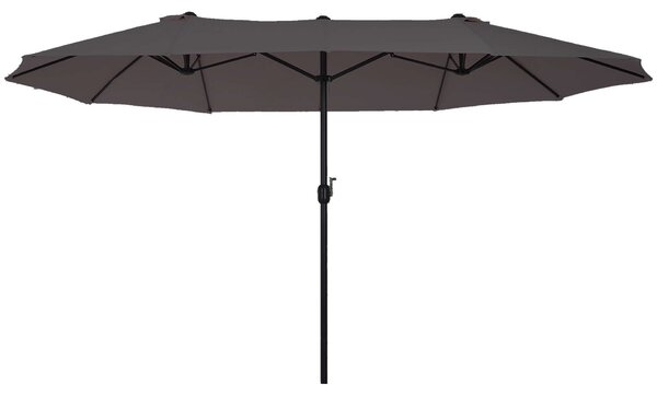 Outsunny kültéri napernyő, Acél / Poliészter, 2.7x4.6x2.4m, Szürke