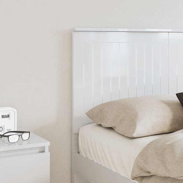 VidaXL Fejtámla fejtámlával Fényes Fehér 135 cm Faanyag