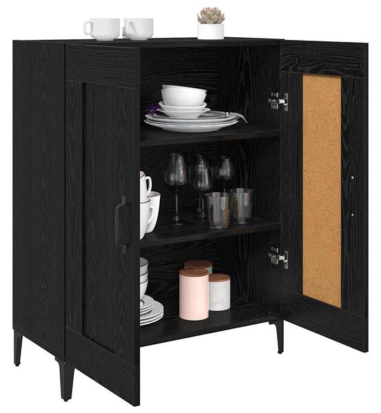 VidaXL Széf Fekete tölgy 69,5 x 34 x 90 cm Szerelt Fa