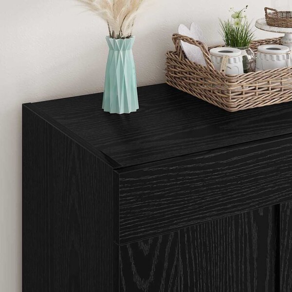 VidaXL Széf Fekete tölgy 69,5 x 34 x 90 cm Szerelt Fa