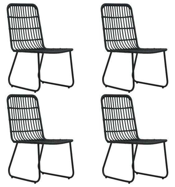 Polyrattan Kültéri Étkezőgarnitúra - 5 részes - Fekete