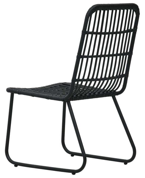 Polyrattan Kültéri Étkezőgarnitúra - 5 részes - Fekete