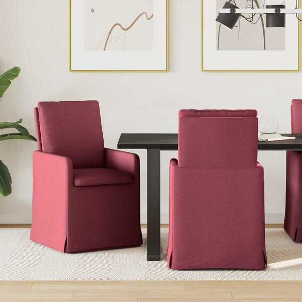 VidaXL Étkező Székek 2 pcs bordó 57 x 67 x 98 cm szövet