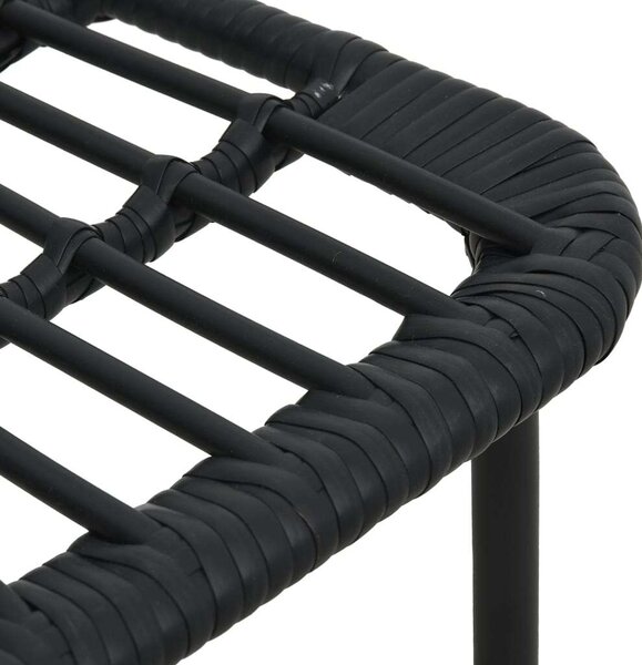Polyrattan Kültéri Étkezőgarnitúra - 5 részes - Fekete