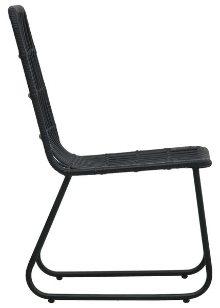Polyrattan Kültéri Étkezőgarnitúra - 5 részes - Fekete