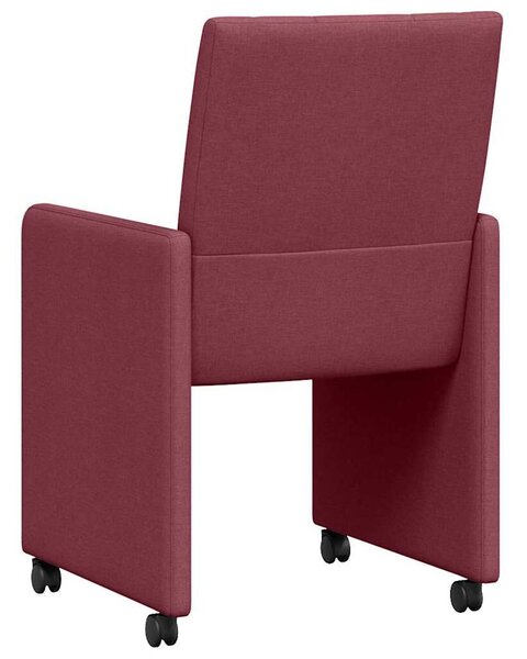 VidaXL Étkező Székek kerekekkel 2 pcs bordó 58 x 65 x 94 cm szövet