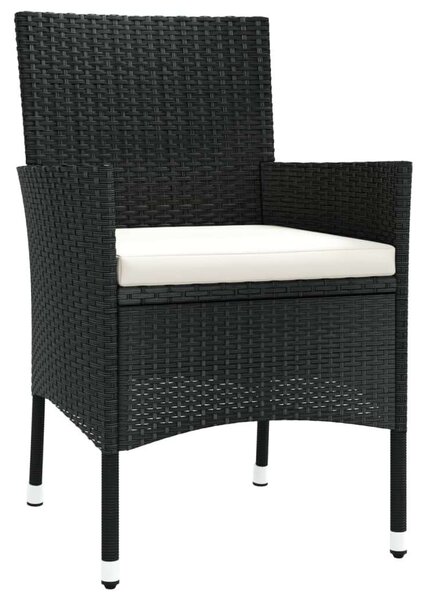 Polyrattan Kerti Étkezőgarnitúra - 9 részes - Fekete