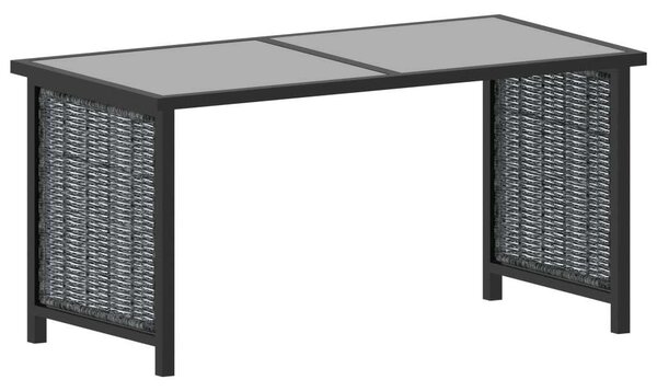 Polyrattan Kerti Ülőgarnitúra - 8 Személyes - Antracitszürke