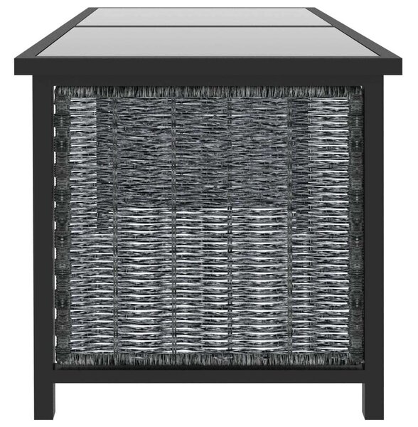 Polyrattan Kerti Ülőgarnitúra - 8 Személyes - Antracitszürke