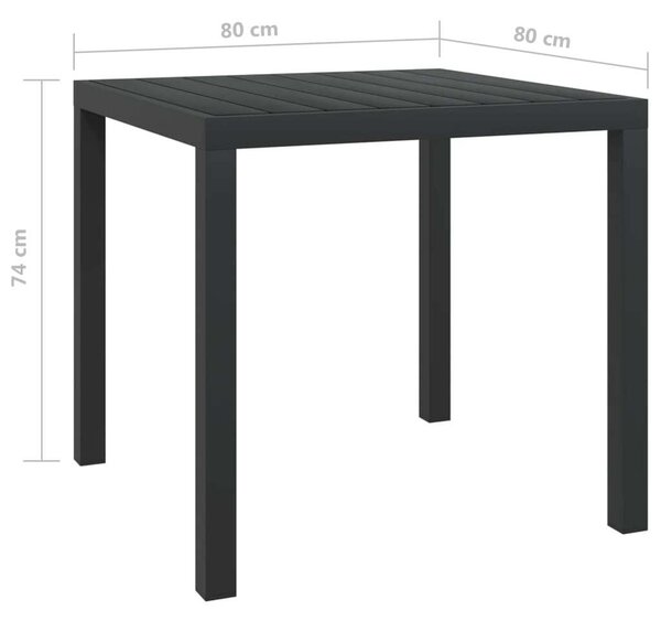 Polyrattan Kerti Étkezőgarnitúra - 5 részes - Szürke