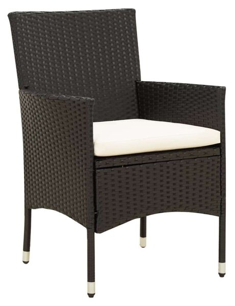 Polyrattan Kerti Étkezőgarnitúra - 9 részes - Fekete