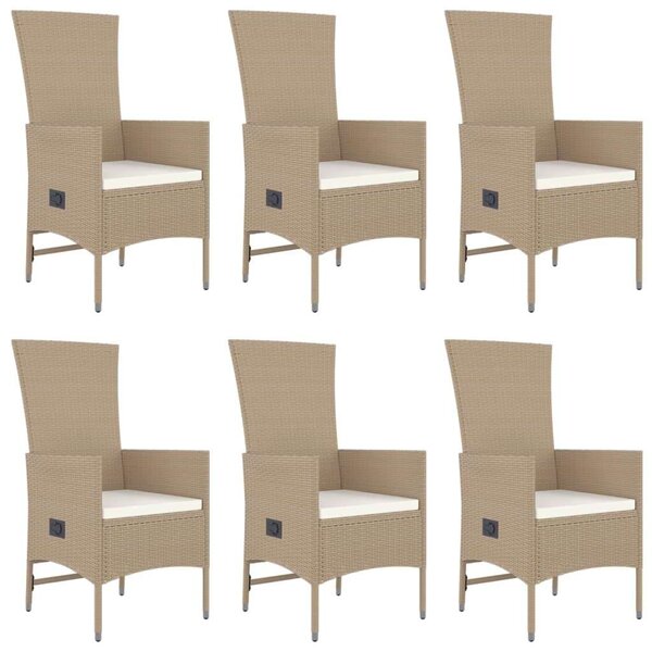 Polyrattan Kerti Étkezőgarnitúra - 7 részes - Bézs