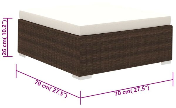 Polyrattan Kerti Bútorszett - 6 részes - Barna