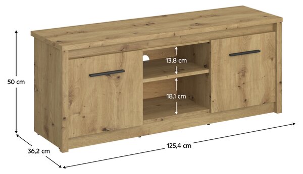 TV asztal 2D/125, artisan tölgy, AIRON