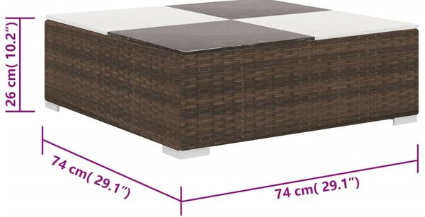 Polyrattan Kerti Bútorszett - 6 részes - Barna
