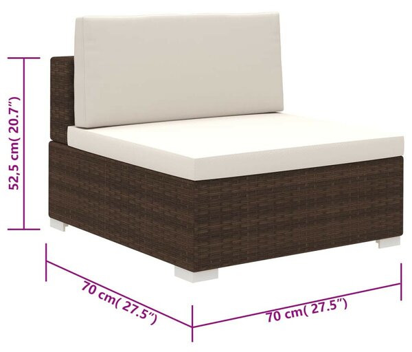 Polyrattan Kerti Bútorszett - 6 részes - Barna