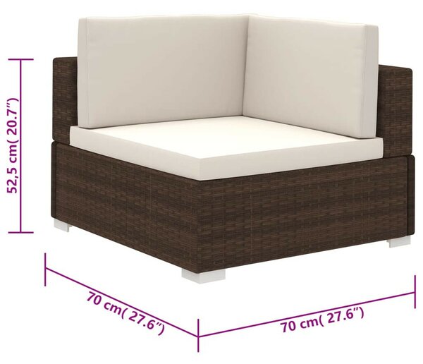 Polyrattan Kerti Bútorszett - 6 részes - Barna