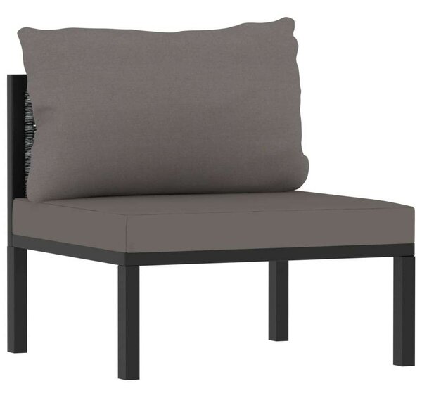 Polyrattan Kerti Ülőgarnitúra - 7 részes - Antracitszürke