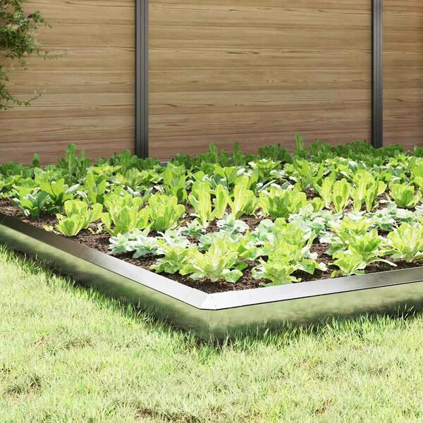 VidaXL Csiga kerítések 20 db 100 x 3,5 x 25 cm Rozsdamentes acél Ezüst